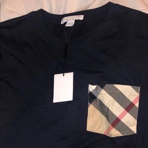 Size 12y Burberry Navy blue short sleeve shirt